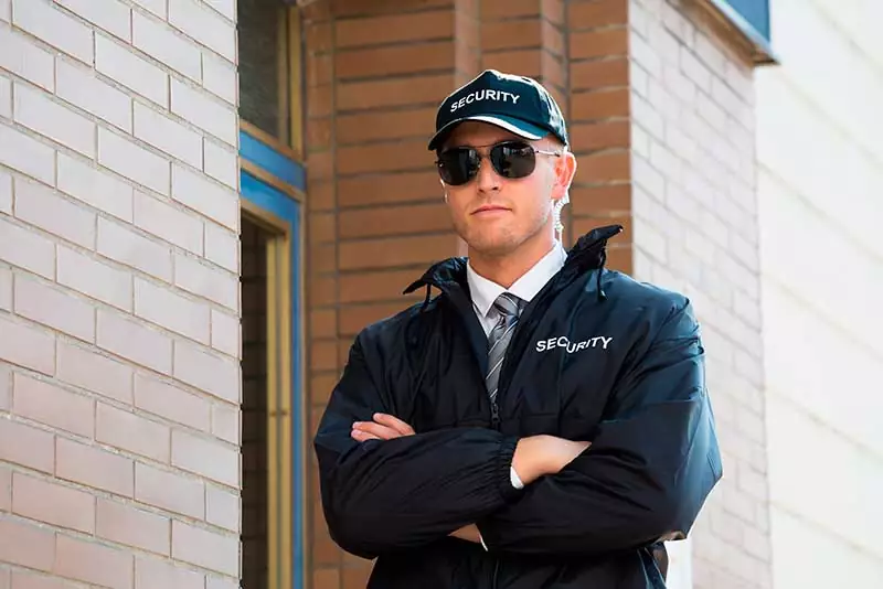 Trusted Security Guard Protecting Business Front Door–Reliable Guard and Patrol Service Inc.