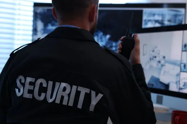 CCTV monitoring by attentive security guard