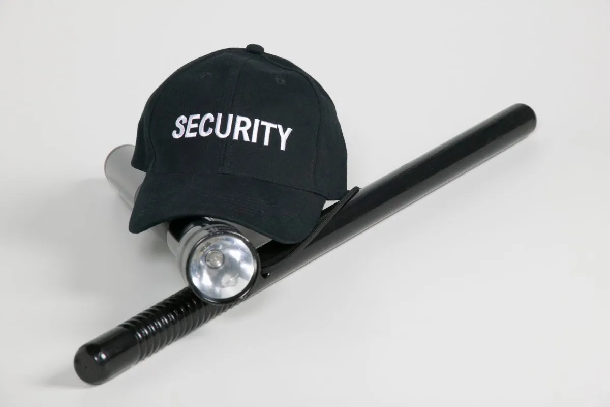 Essential security guard tools laid out