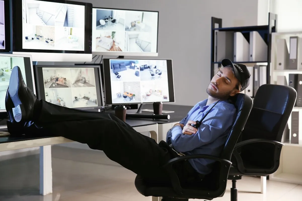 Security guard asleep during work shift