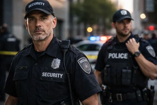 Comparing security guards and police roles