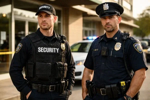 Security guard compared to police officer