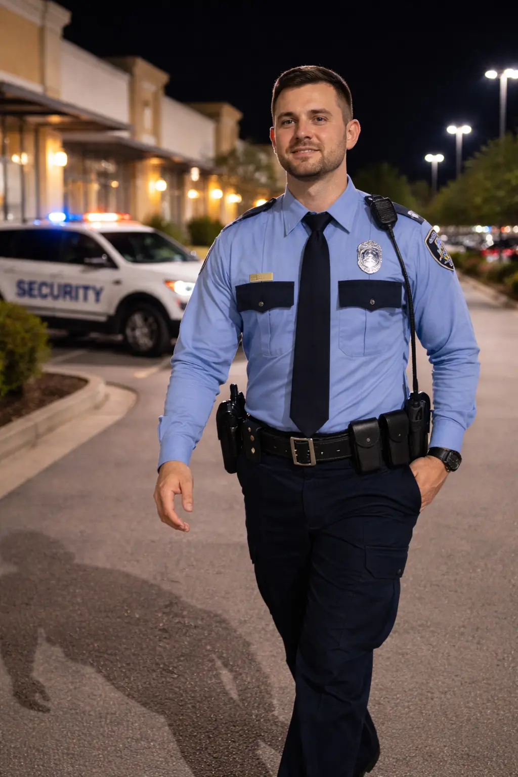 Shopping center security patrol protecting retail businesses in Harris County, TX