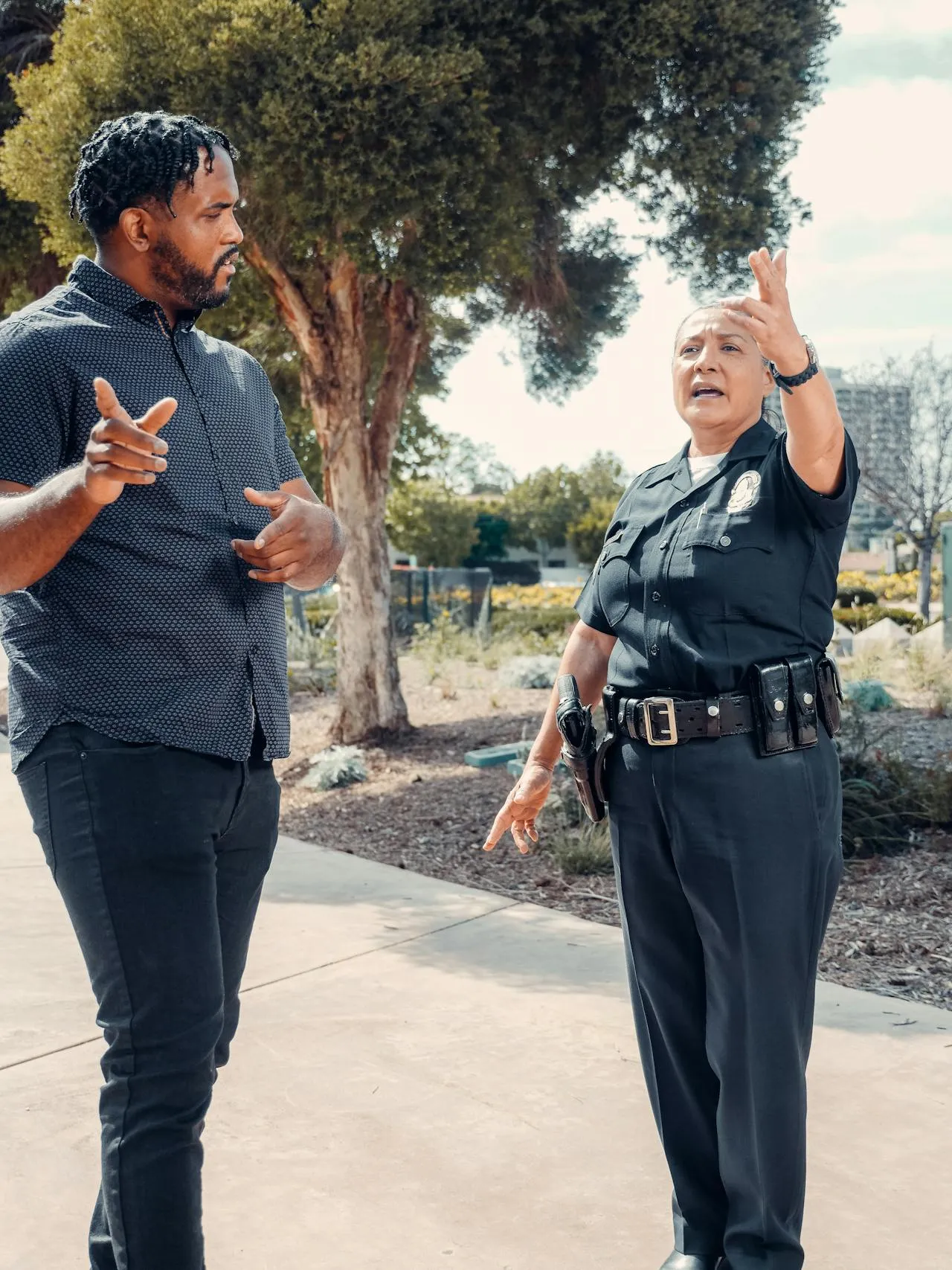 building security guard guiding the visitor
