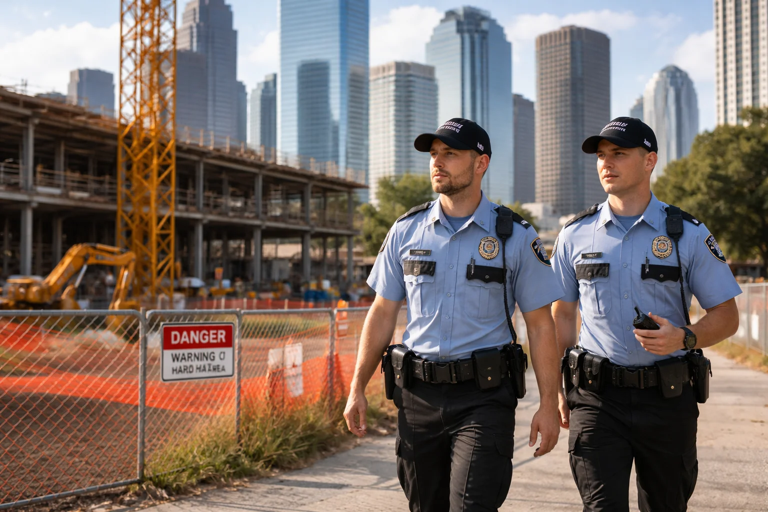 unarmed security guard in a construction site