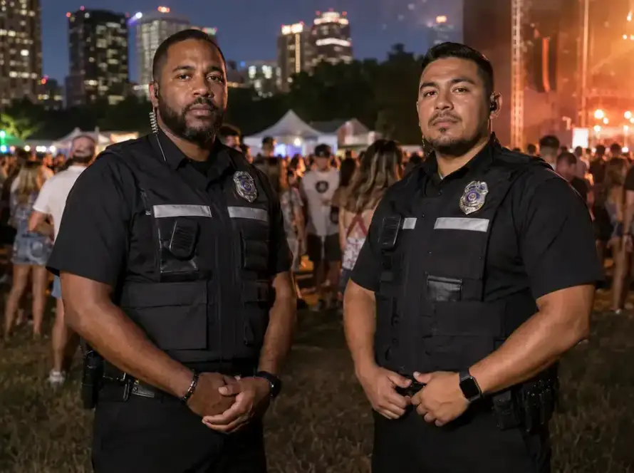 Event security risks managed by uniformed guards at large outdoor Houston event