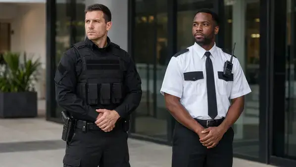 Armed and unarmed commercial security guard services compared for business owner
