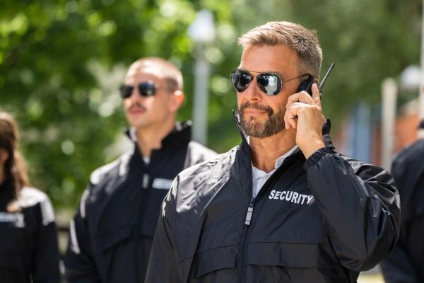 Security guards at entry gate