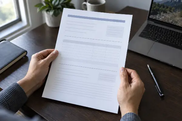 Property manager reviewing a security company certificate of insurance