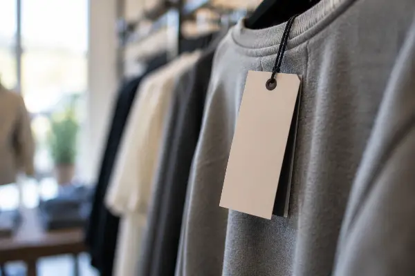 Retail price tag on a garment rack, now evidence of value under Texas law