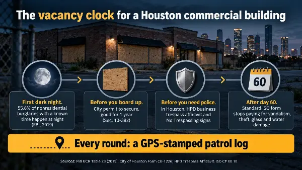Timeline of what changes after a Houston commercial building goes vacant